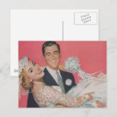 Carte postale vintage jeune mariée jeune marié cou (Devant / Derrière)