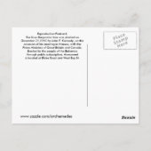 Carte Postale Vintage John F. Kennedy (Dos)