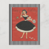 Carte Postale Vintage Joyeuse fille d'anniversaire (Devant)