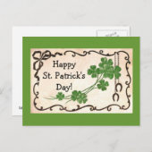 Carte Postale Vintage Joyeuse Saint Patrick ! (Devant / Derrière)