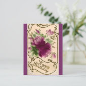 Carte Postale Vintage Joyeux anniversaire (Debout devant)