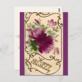 Carte Postale Vintage Joyeux anniversaire (Devant / Derrière)