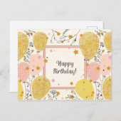 Carte Postale Vintage Joyeux Anniversaire (Devant / Derrière)