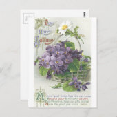 Carte Postale Vintage Joyeux anniversaire (Devant / Derrière)