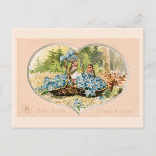 Carte Postale vintage Joyeux anniversaire (Devant)