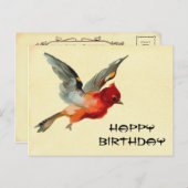 Carte Postale Vintage Joyeux anniversaire (Devant / Derrière)