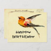 Carte Postale Vintage Joyeux Anniversaire (Devant / Derrière)