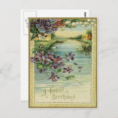 Carte postale vintage Joyeux anniversaire (Devant / Derrière)