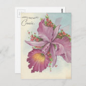 Carte Postale Vintage Joyeux Cousin d'anniversaire (Devant / Derrière)