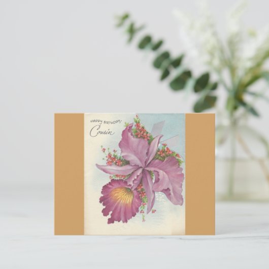 Carte Postale Vintage Joyeux Cousin d'anniversaire (Debout devant)