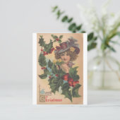 Carte postale vintage Joyeux Noël Gibson Girl (Debout devant)