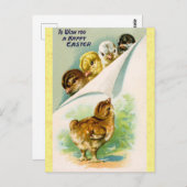 Carte Postale Vintage Joyeux petits de Pâques mignonnes (Devant / Derrière)