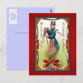 Carte postale vintage juillet quatrième oncle Sam (Devant / Derrière)