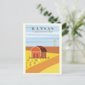 Carte Postale Vintage Kansas Farm Travel (Debout devant)