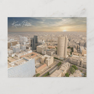 Carte Postale Vintage Karachi Pakistan Voyage aquarelle rétro