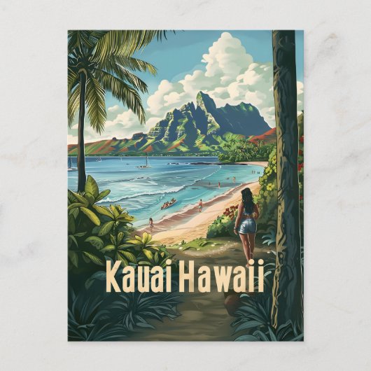 Carte Postale Vintage Kauai Hawaii (Devant)