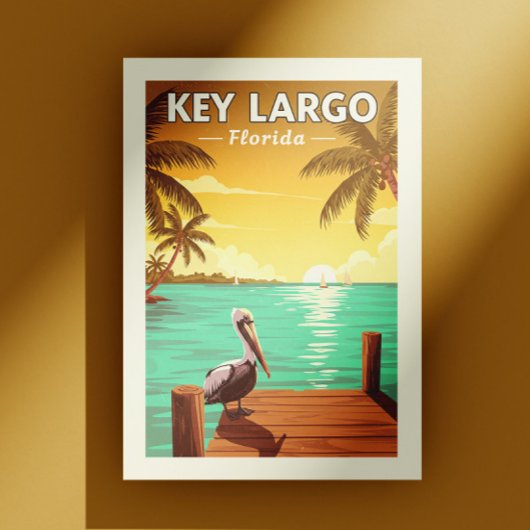 Carte Postale Vintage Key Largo Floride