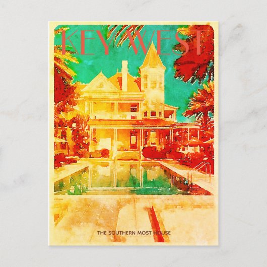 Carte postale vintage Key West Travel (Devant)