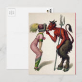 Carte postale vintage Kissing Devil (Devant / Derrière)