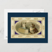 Carte postale vintage Kitten Christmas (Devant / Derrière)