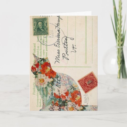 Carte postale vintage Kitty Art numérique, Anniver (Devant)