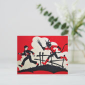Carte postale vintage Krampus (Debout devant)