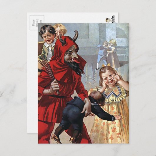 Carte postale vintage Krampus Christmas (Devant / Derrière)