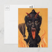 Carte postale vintage Krampus Devil (Devant / Derrière)