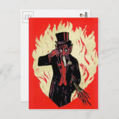 Carte Postale Vintage Krampus Devil (Devant / Derrière)