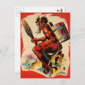 Carte Postale Vintage Krampus Devil (Devant / Derrière)