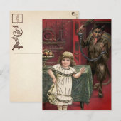 Carte postale vintage Krampus et enfant (Devant / Derrière)
