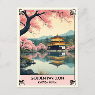 Carte Postale Vintage Kyoto Japon Golden Pavilion Voyage