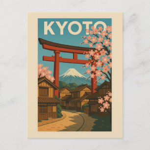Carte Postale Vintage Kyoto Japon Mountain Travel