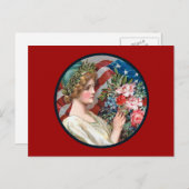 Carte postale vintage Lady Liberty (Devant / Derrière)