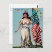 Carte Postale Vintage Lady Liberty (Devant / Derrière)