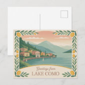 Carte postale vintage Lake Como | Salutations de (Devant / Derrière)