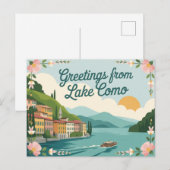Carte postale vintage Lake Como | Salutations de (Devant / Derrière)