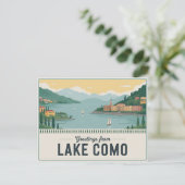 Carte postale vintage Lake Como | Salutations de (Debout devant)