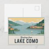 Carte postale vintage Lake Como | Salutations de (Devant / Derrière)