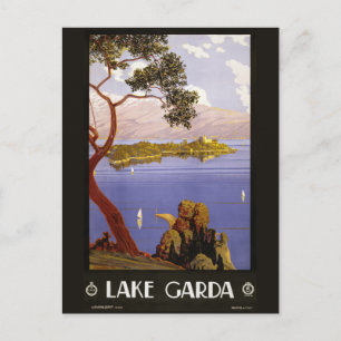 Carte postale vintage lake Garda Italie