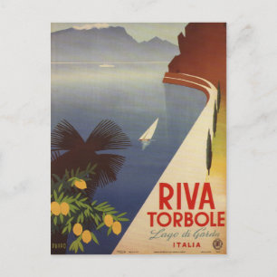 Carte Postale Vintage Lake Garda Riva Torbole Italie Tourisme