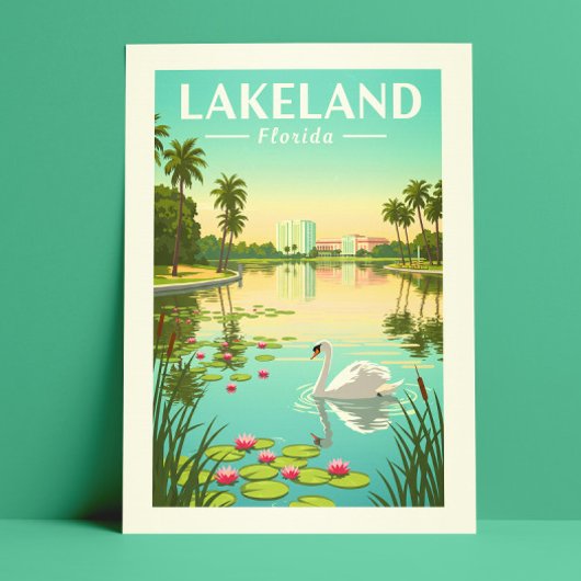 Carte Postale Vintage Lakeland Floride