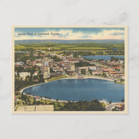Carte Postale Vintage Lakeland Floride vue aérienne (Devant)