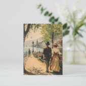 Carte postale Vintage Lakeside Genève (Debout devant)