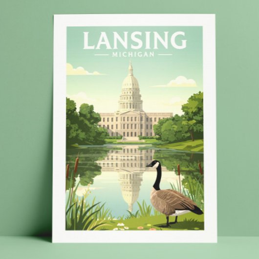 Carte Postale Vintage Lansing Michigan