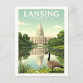 Carte Postale Vintage Lansing Michigan (Devant)