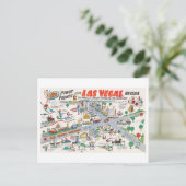 Carte postale vintage Las Vegas Map (Debout devant)