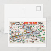 Carte postale vintage Las Vegas Map (Devant / Derrière)