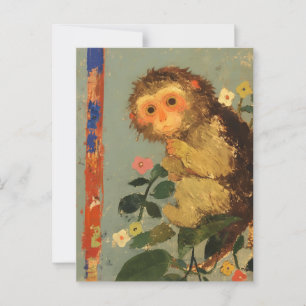Carte postale vintage Lemur Painting