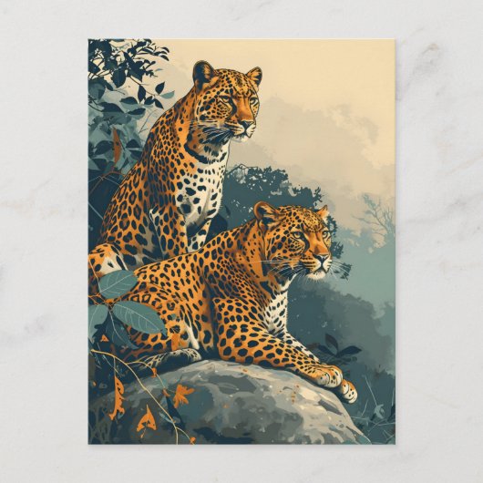 Carte Postale Vintage Leopard (Devant)